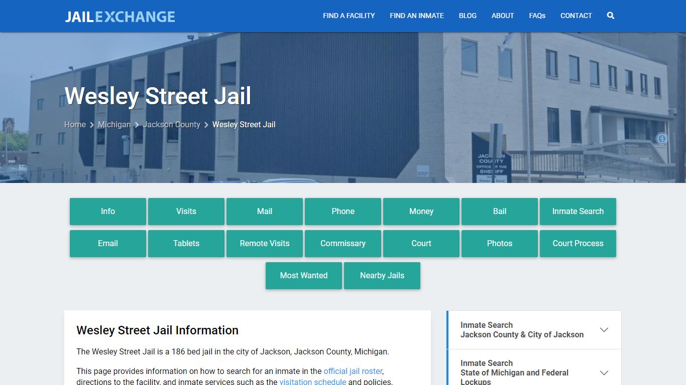 Wesley Street Jail, MI Inmate Search, Information