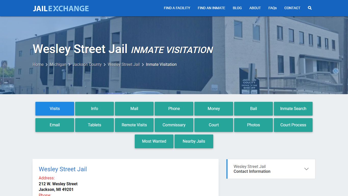 Wesley Street Jail Inmate Visitation - Jail Exchange