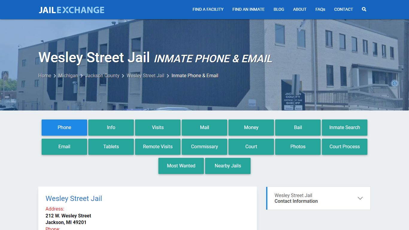 Inmate Phone - Wesley Street Jail, MI - Jail Exchange